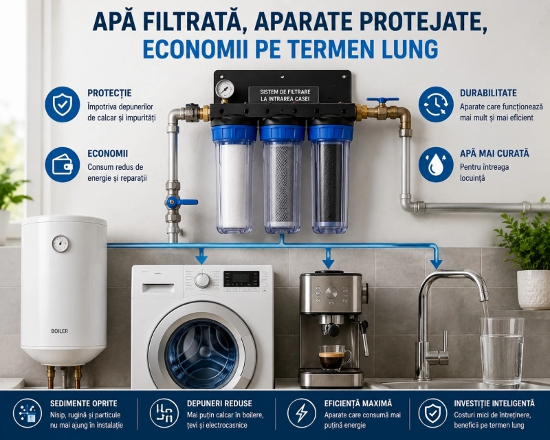 Cum îți protejezi electrocasnicele cu un filtru de apă la intrarea în casă