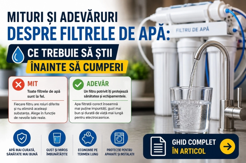 Mituri despre filtrele de apa: ce este adevarat si cum alegi corect